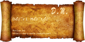 Déri Máté névjegykártya